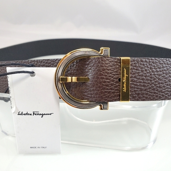 Salvatore Ferragamo Accessories - NWT$530 Ferragamo Double Two Tone Gancini Adjustable Reversible Leather Belt 38